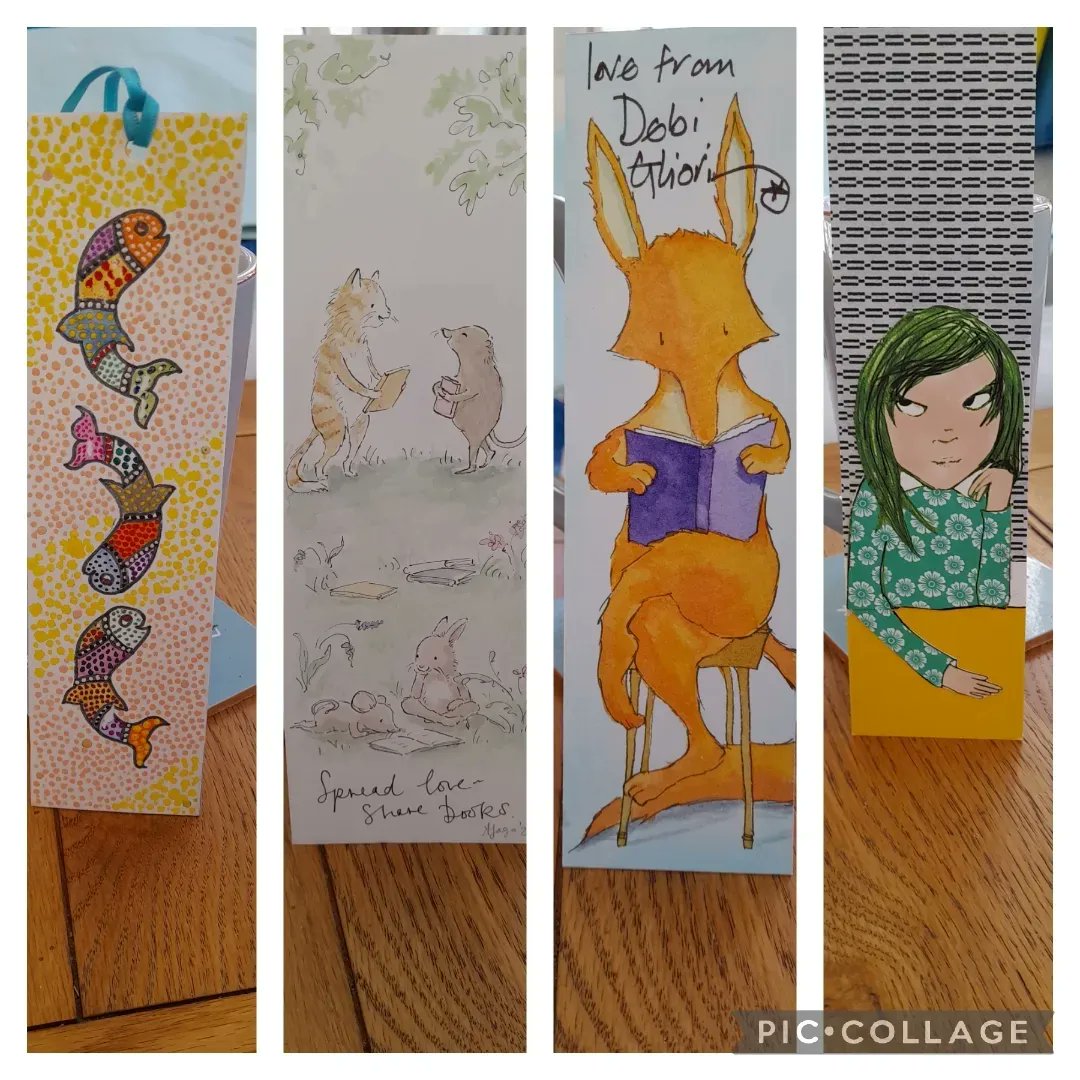 slhattersley's tweet photo. Are there any bookshops happy to hold blank bookmarks &amp; #BookmarkProject letters to share with visiting authors &amp; illustrators to invite them to doodle a bookmark for the largest charity bookmark auction raising money for Katiyo Primary School in Zimbabwe Please  RT https://t.co/dtW4yV6TDi
