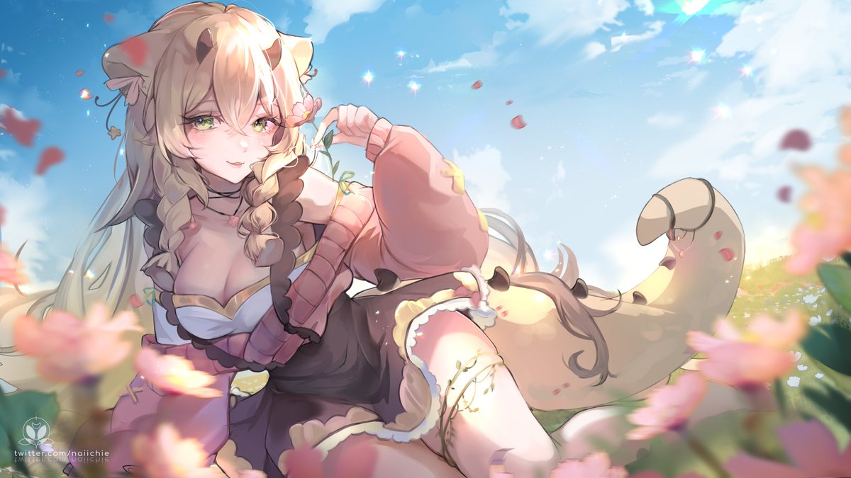 naiichie's tweet image. AT with the lovely Saura 🦕🌸🪻🌼
#saurawrt