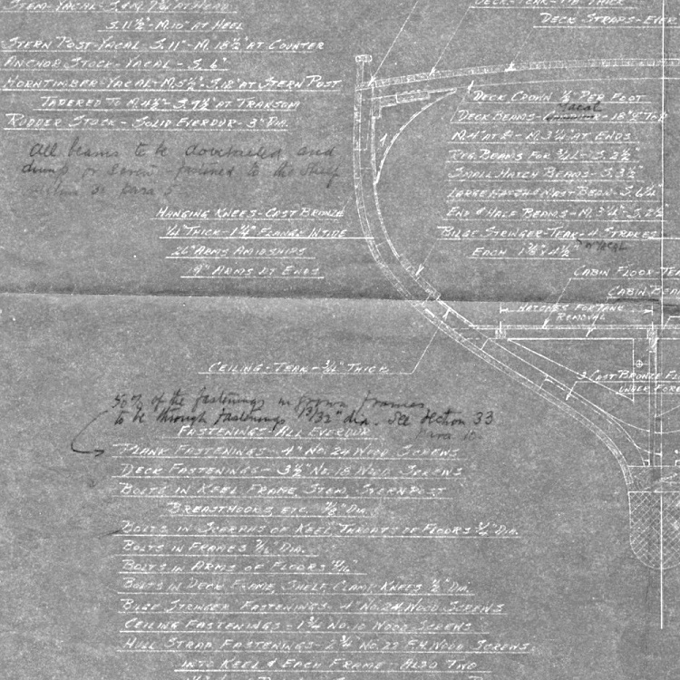 IYRSedu's tweet image. IYRS Maritime Library Collection
Sparkman &amp;amp; Stephens “So Fong,” blueprint section plan, 1936, with annotations. 
Open to the public
W-F 12-4, Sat 1-5
iyrs.edu/about/library

#sparkmanandstephens #olinstephens #sofong #maritimebooks #boatbuilding #yachtdesign #iyrsmaritimelibrary