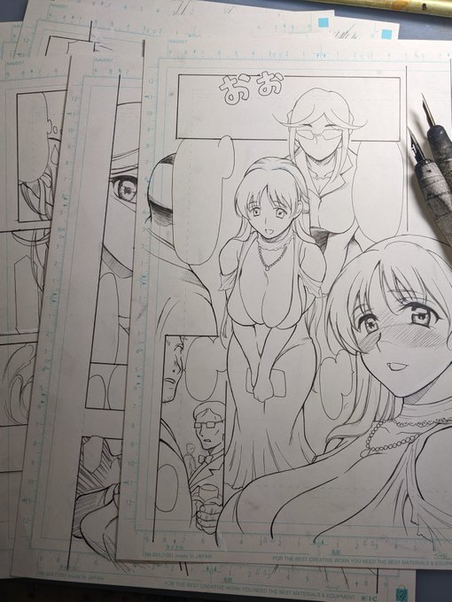 冬コミ新刊、只今ペン入れ中です。 