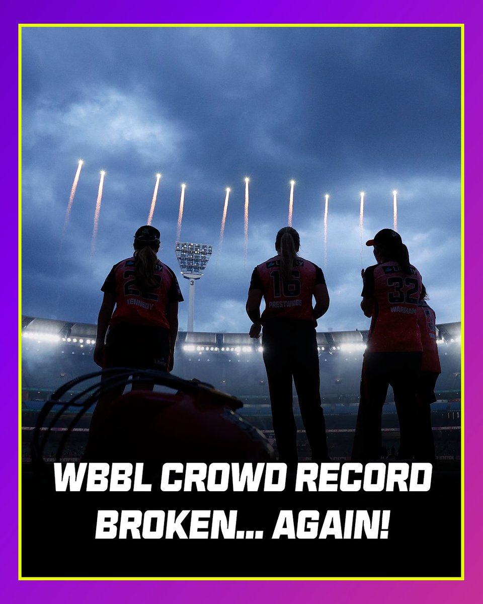 5,933 at the mighty MCG 💪🏟️

Another night, another huge turnout at the #WBBLStadiumSeries, with the record broken for our highest ever standalone regular-season crowd! 

#WBBL09