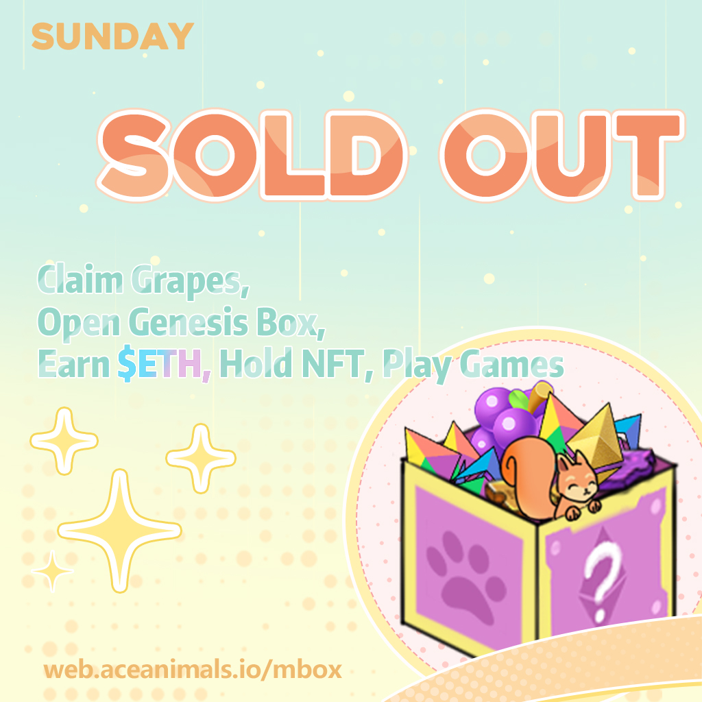 ACEAnimalsOL's tweet photo. #Freegenesisbox SOLD OUT
See you at Puzzle War Tournament at next Wednesday!
#EthereumETF #NFT #Web3gaming https://t.co/lOGrTI57hE