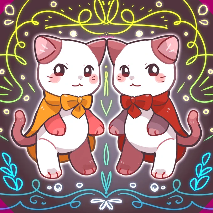 いい双子の日! 最近描いてるふたご猫です 