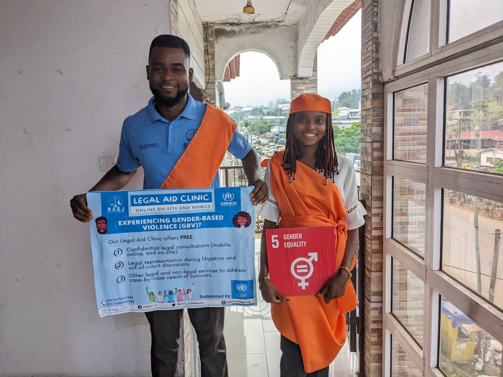 RAGJ_Cameroon's tweet photo. Here we are ready, set and acting now.
Together, we will achieve this. #EndGBV
#InvestInEducation, #16Days, #NoExcuse, #ActNow #16daysofactivism #StopGBV #InvestInEducation #LegalAid #RAGJ https://t.co/uZ4WCPKWWY