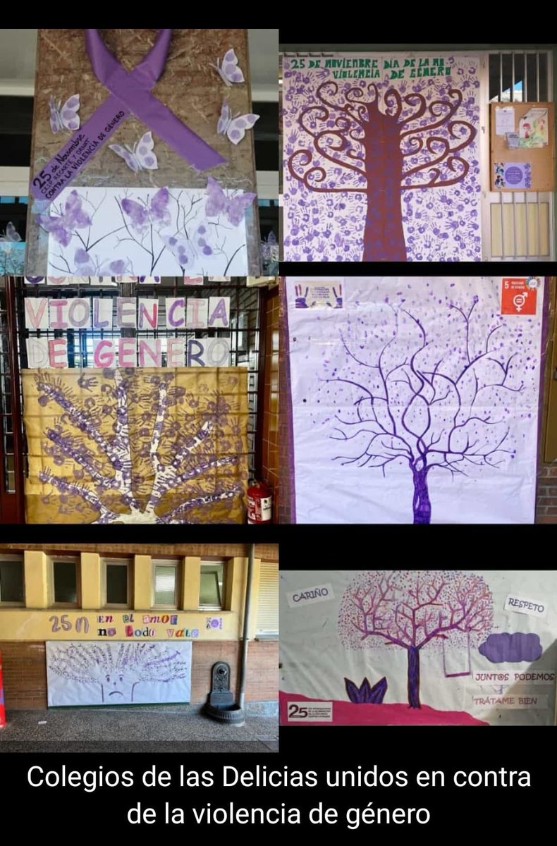 Colegios de Delicias unidos contra la violencia de género. #25N ⁦<a href="/RedEvolucionAr/">RedEvolucion</a>⁩ ⁦<a href="/CeipMonsalud/">CEIP MONSALUD</a>⁩ ⁦<a href="/CeipCamon/">CEIP José Camón Aznar</a>⁩ #CEIPAnaMayayo #CEIPJMMir ⁦<a href="/CSMariaReina/">Colegio Santa María Reina, Zaragoza</a>⁩ ⁦<a href="/abmzaragoza/">CEIP Antonio Beltrán Martínez</a>⁩ #CEIPMorenoCalvete #CEIPAndresManjón