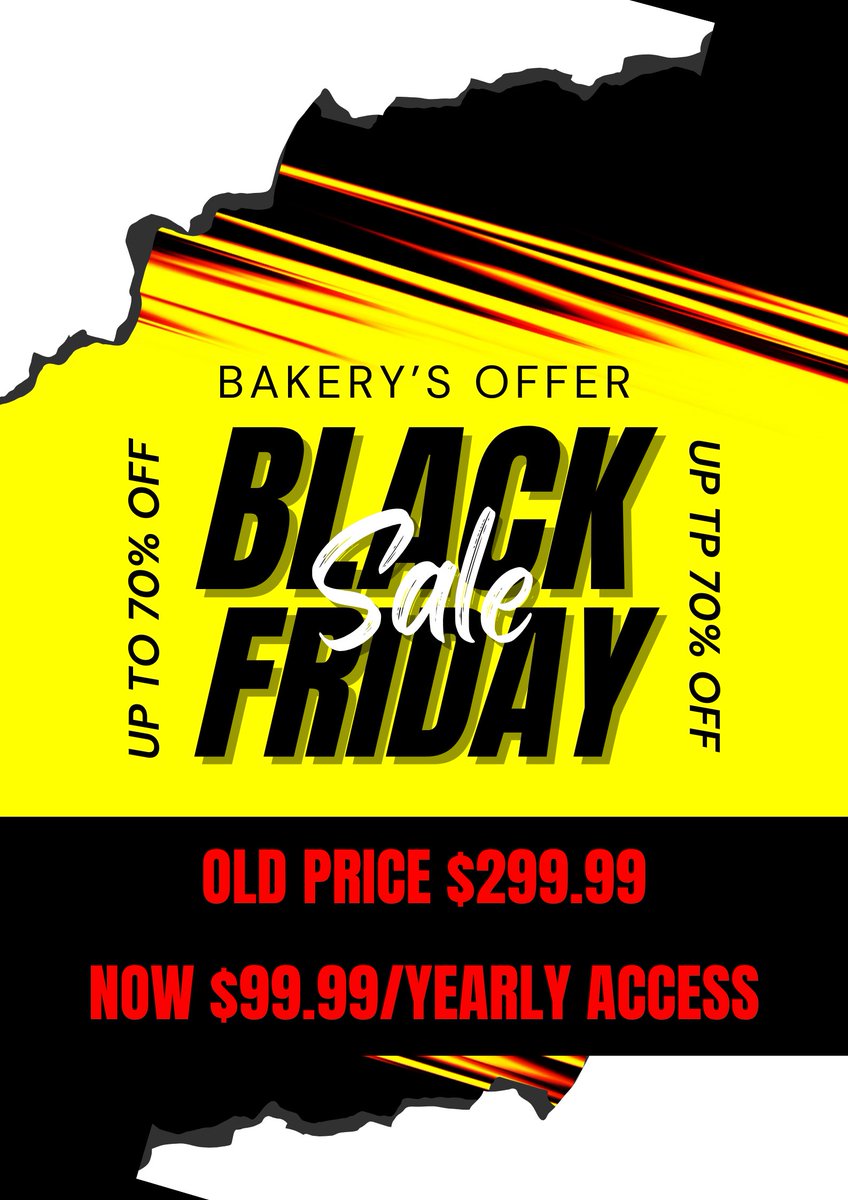 Crypto_Bakery's tweet photo. BAKERY BLACK FRIDAY OFFER 🏴

Discount on Yearly Subscription

DM Code: BAKERYBLACK

Ends this Weekend.

#CRYPTOBAKERY https://t.co/qOdBDiGJ8e