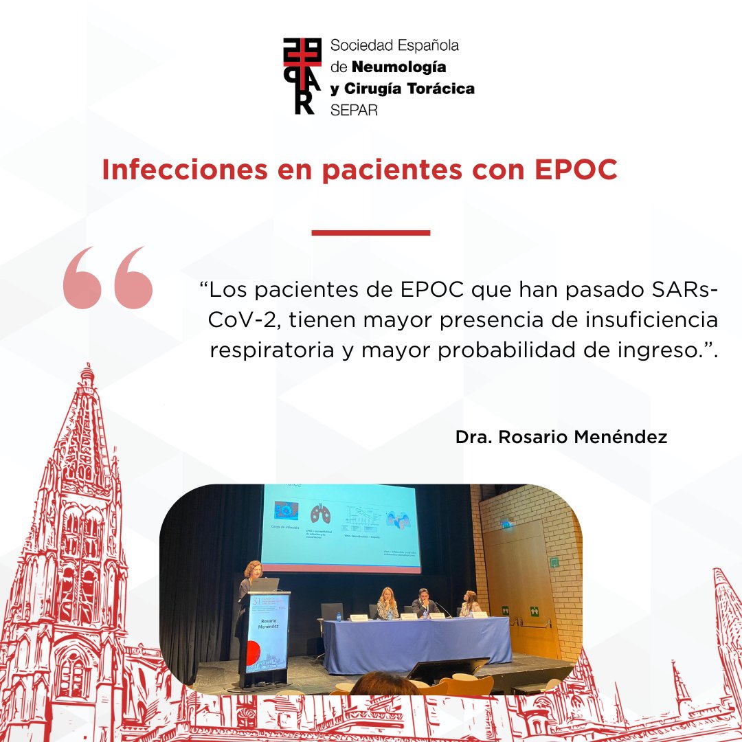 SeparRespira (@separrespira) on Twitter photo En la ponencia sobre 'Infecciones en Pacientes con EPOC', la Dra. Rosario Menéndez (<a href="/RosarioMenend12/">Rosario Menendez</a>) directora del PII de Infecciones Respiratorias de SEPAR, analiza el efecto de diferentes virus en las exacerbaciones de EPOC.
#SEPAR #ReuniónInviernoSEPAR #EPOC En la ponencia sobre 'Infecciones en Pacientes con EPOC', la Dra. Rosario Menéndez (<a href="/RosarioMenend12/">Rosario Menendez</a>) directora del PII de Infecciones Respiratorias de SEPAR, analiza el efecto de diferentes virus en las exacerbaciones de EPOC.
#SEPAR #ReuniónInviernoSEPAR #EPOC