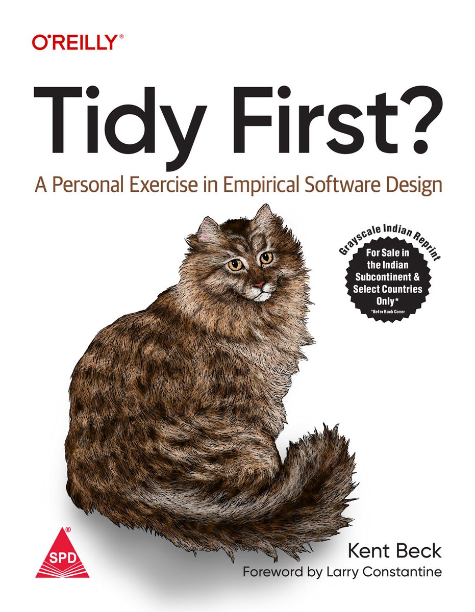 Tidy First? by @KentBeck (Author) @shroffpub & @OReillyMedia (Publishers) Buy from computer bookshop using this link: tinyurl.com/bdjhes9r #software #softwaredevelopment #softwareengineering #softwareengineer #softwaredeveloper #shroffpublishers #spdbook #books