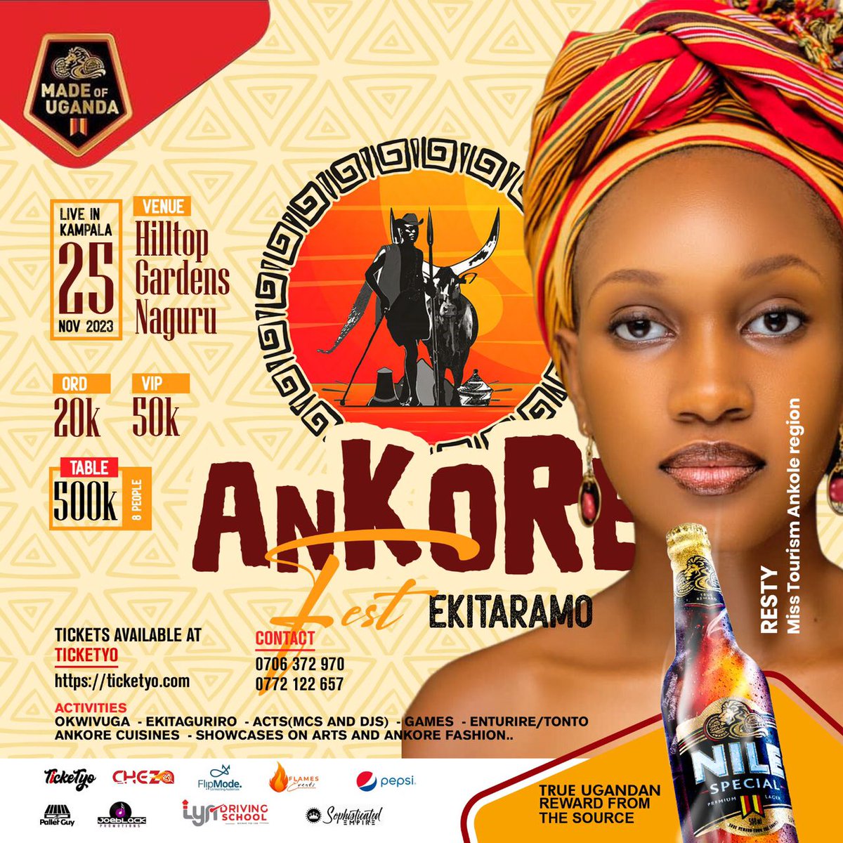 Don't miss Ekitaramo fest happening today at Hilltop Gardens Naguru #Ankolefest 🥳🥳