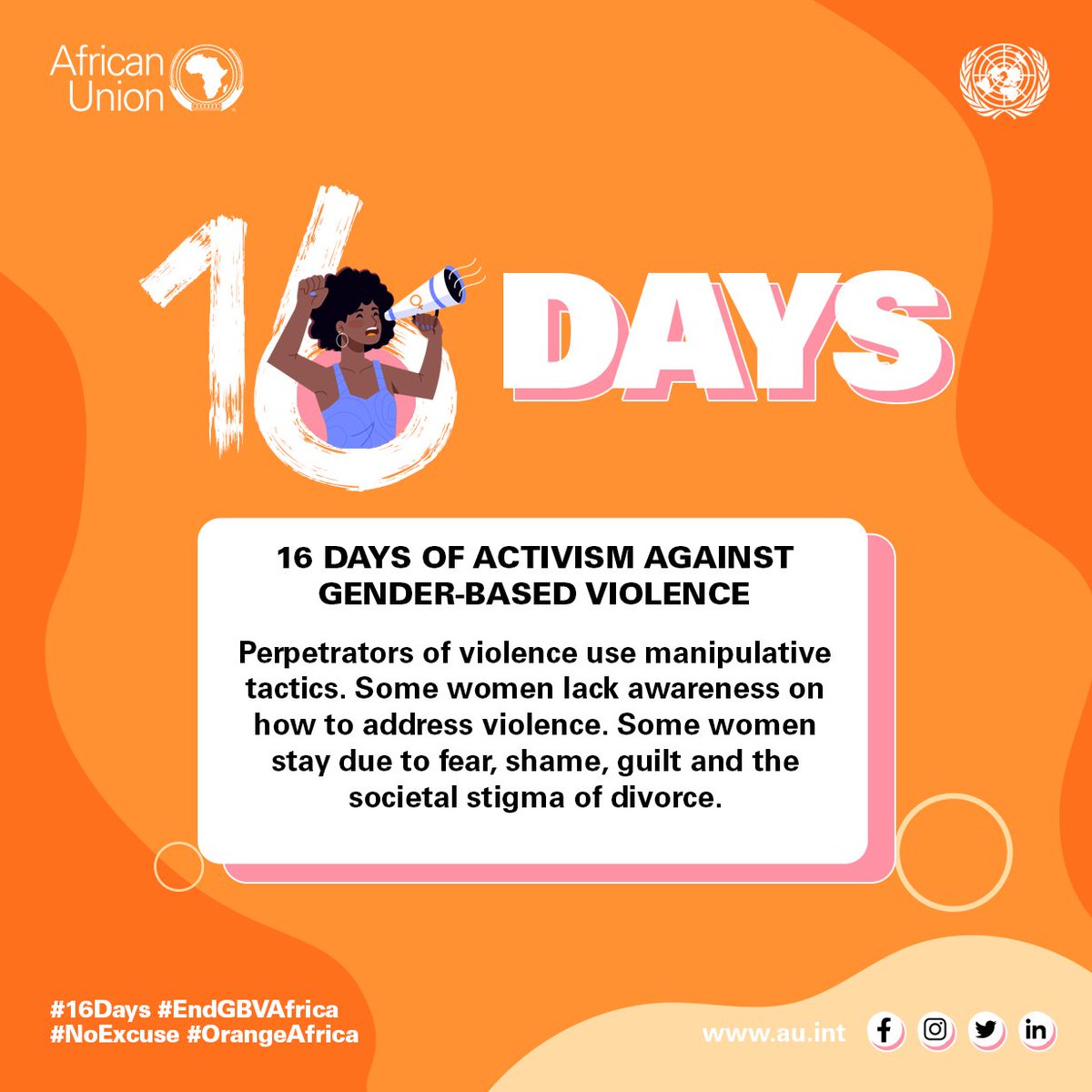 _AfricanUnion's tweet photo. Misconception - Women who stay in violent environments do not want to leave.

Fact: PERPETRATORS of violence use MANIPULATIVE tactics that make it very difficult for women to leave. There are a host of other reasons why women do not leave including societal stigma. #EndGBVAfrica https://t.co/4SqPbtD1bA