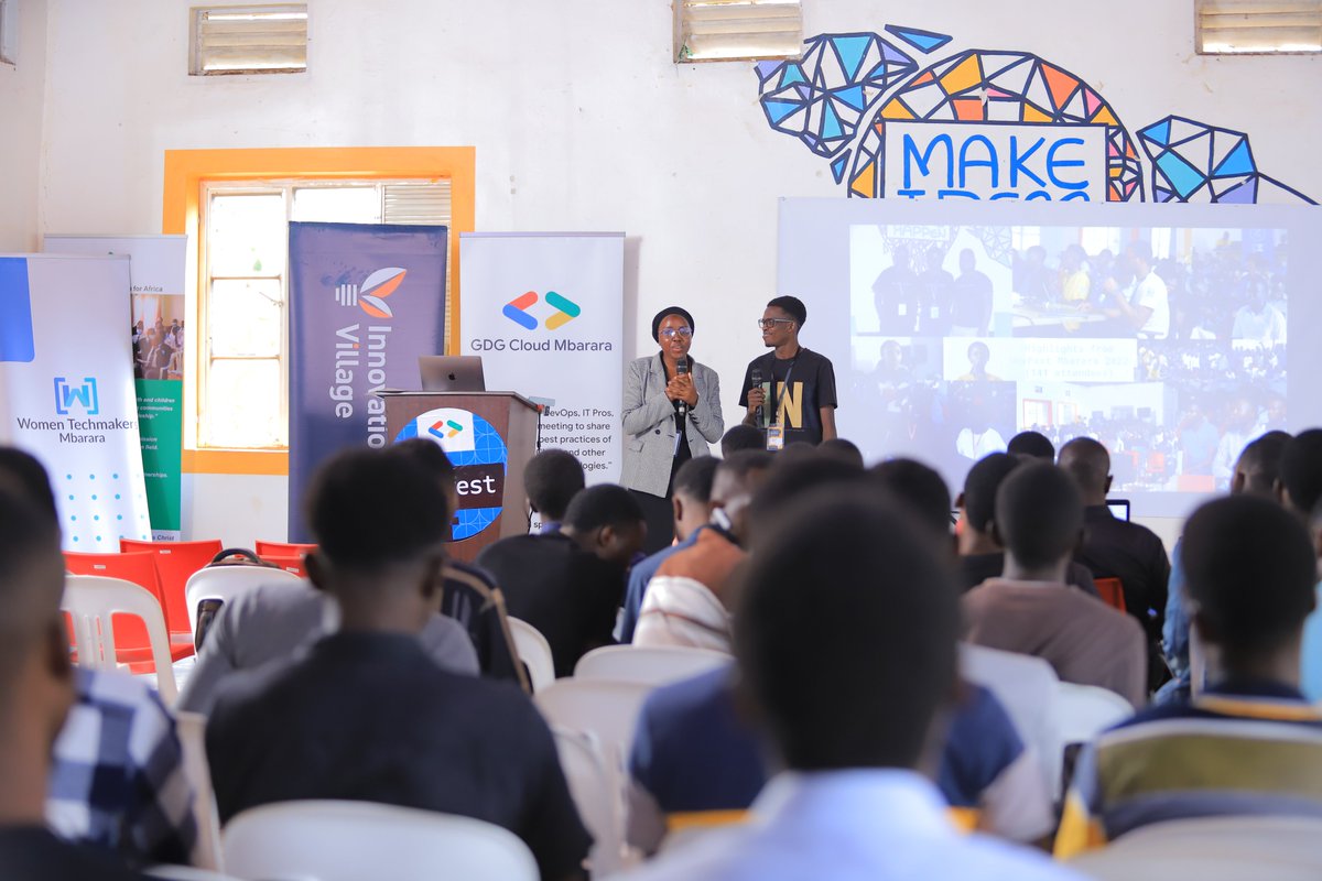 At the helm of #DevFestMbarara, your hosts(<a href="/NKSumaiya/">Tech Over with Sumaiya</a> &amp; <a href="/allanpaulsoc/">The LuoGuy</a>) for the day.