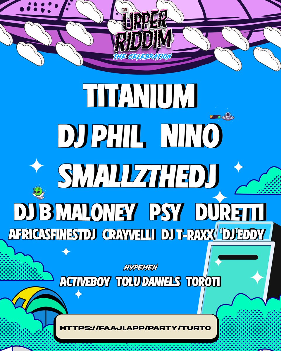 TheUpperEnt's tweet photo. Excited to announce our talented DJs spinning beats and hypemen bringing the energy. Get ready for a night of music, dance, and unforgettable moments! 🎶✨

Get your tickets with the link in our bio💚🚀
#theupperriddim🎧💚 https://t.co/VBG6LyBrP9
