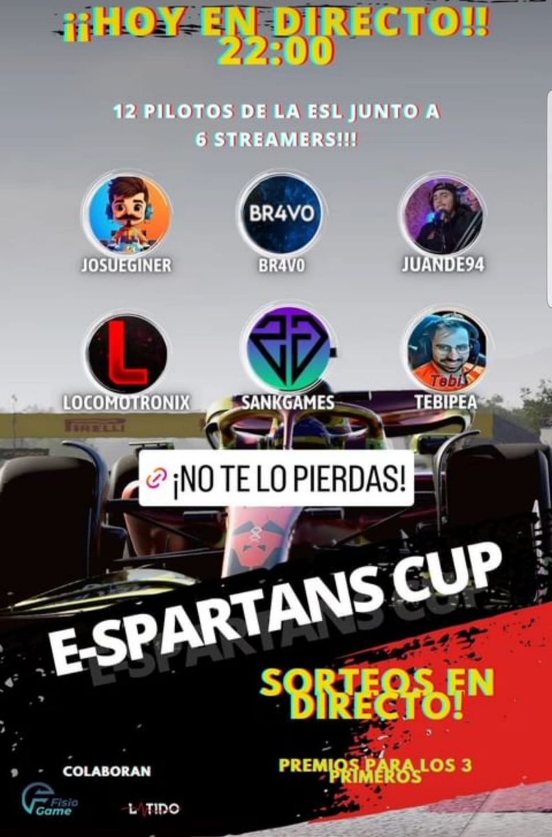 Hoy sobre las 22:00 estaremos participando en este fantástico evento que organiza <a href="/E__Spartans/">ESpartans</a>!! Espero no correr trompa que me voy de comilona!! Empanada, pulpo y churrasco, y mucho vino tinto!!!  Nos vemos a la noche en Twitch twitch.tv/tebipea