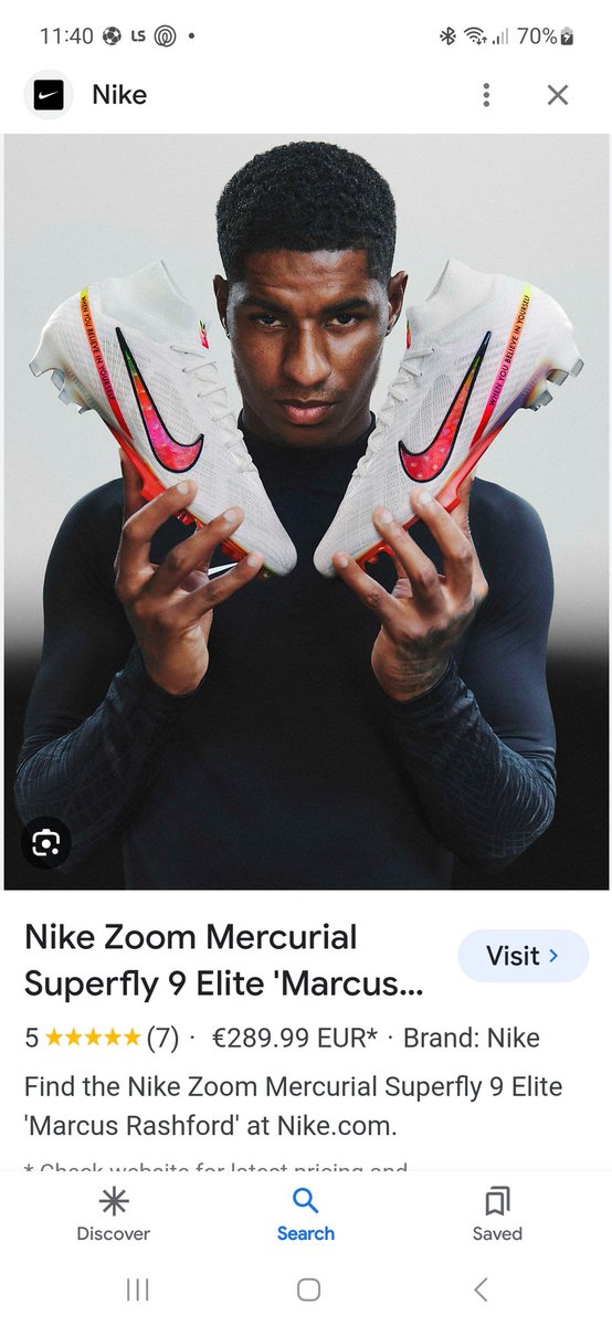 Merseyman41's tweet photo. @Nike @MarcusRashford My Daughter absolutely loves these boots. But I mean c'mon !! How the hell can I justify spending £265 ? Sort your pricing out !!!!! https://t.co/SxmEQrBwmu