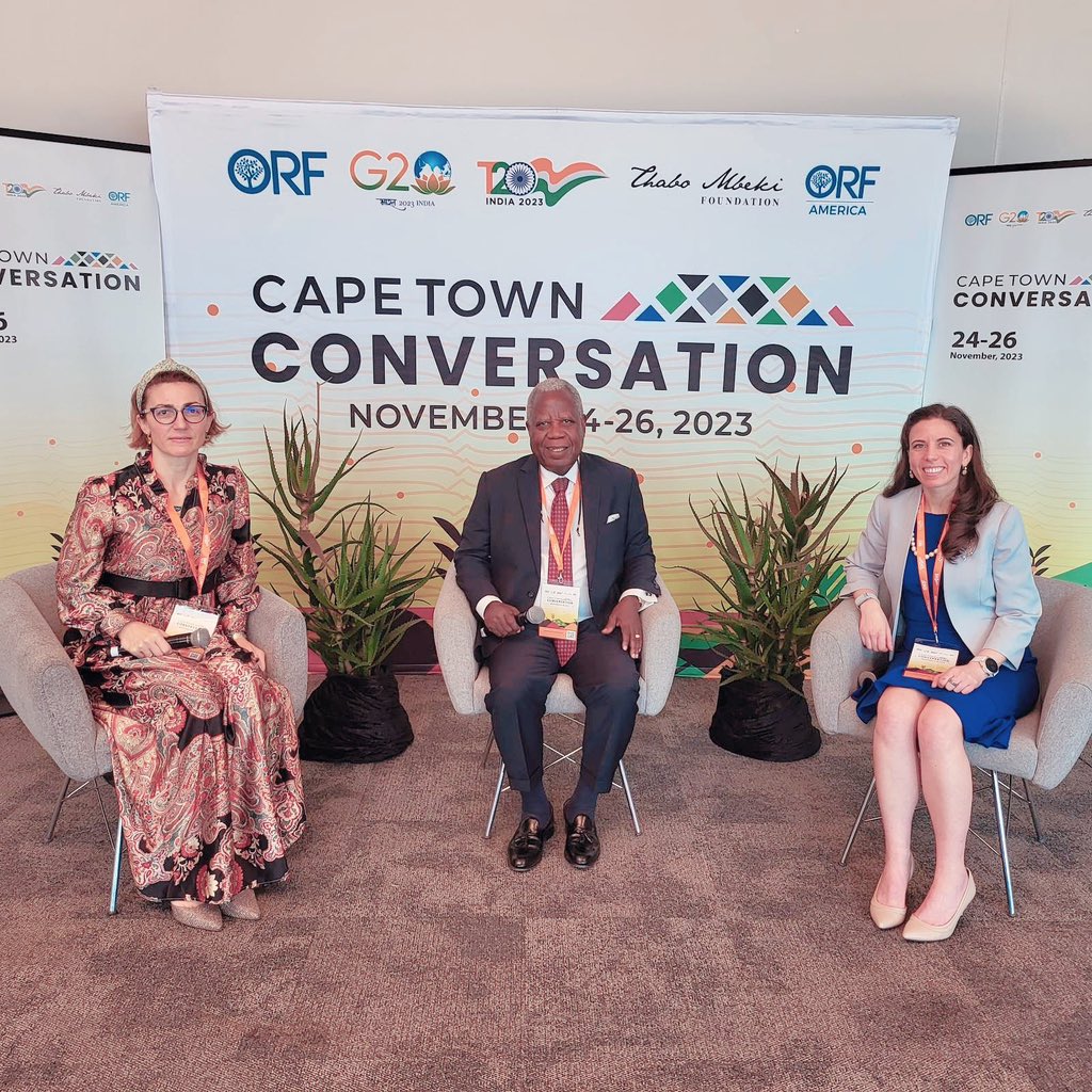 We recorded Live@CapeTown session titled 'The Return of Great Power Politics: Risks and Implications” with Ambassador Ami Mpungwe, Chairman, MultiChoice Tanzania Ltd and 
Lydia Kostopoulos, Founder, Abundance Studio. #CapeTownConversation @LKCyber @orfonline @T20org @ORFAmerica