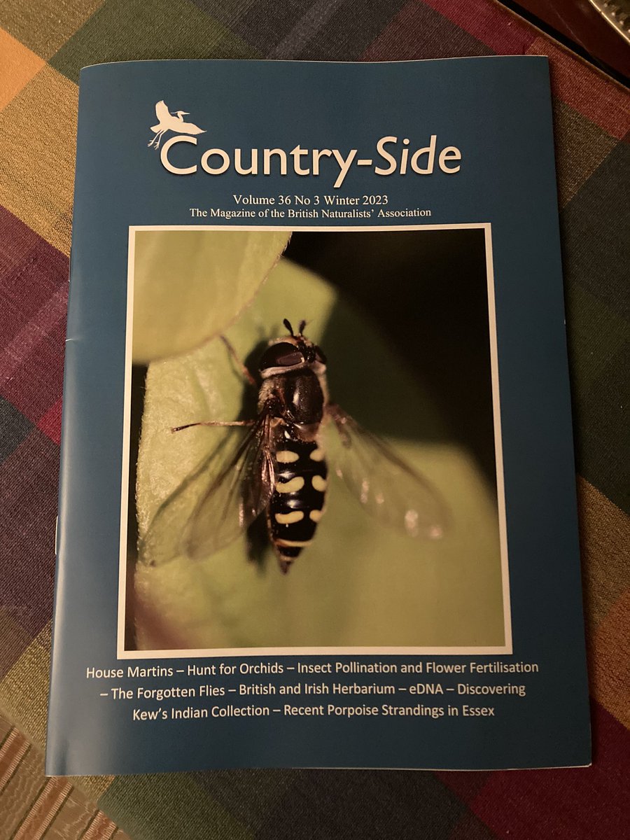 Brill arrived today new issue of “COUNTRY-SIDE” journal of British Naturalist’s’ Association, articles by Erica McAlister on flies, John Tweddle on eDNA, Roger Tabor on porpoises, Chris Dixon on NHM Herbarium, June Chatfield on pollination, etc!