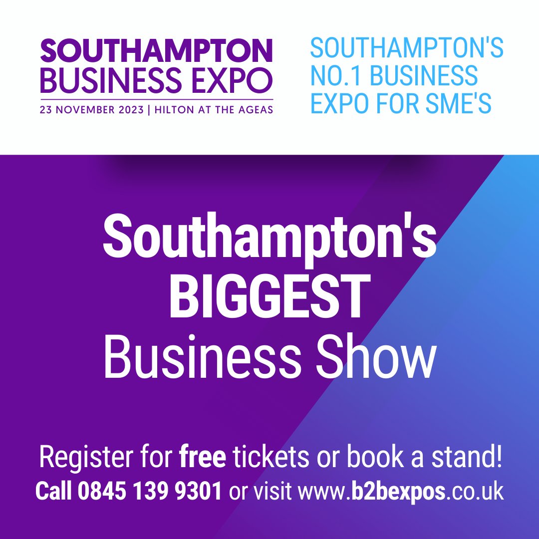 📣 Hurry! 📣 Don't miss your opportunity to book a stand at the upcoming Southampton Business Expo to promote your services to 250-350 businesses from across Southampton! b2bexpos.co.uk/event/southamp… #Networking #Exhibiting
