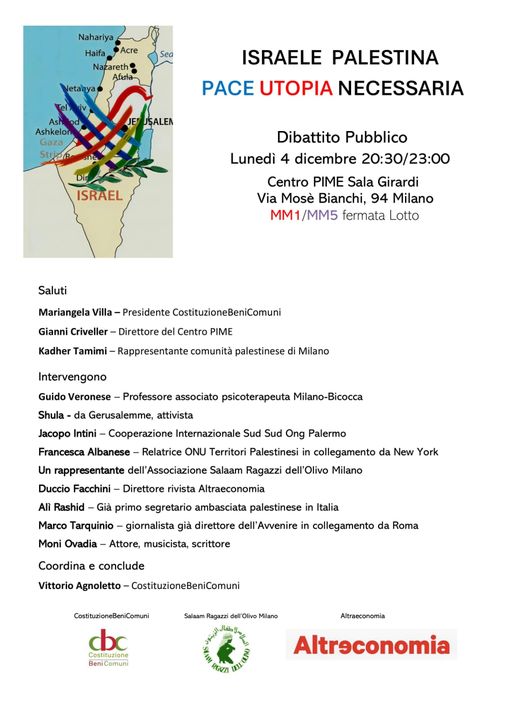 #Israele  #Palestina Pace utopia necessaria