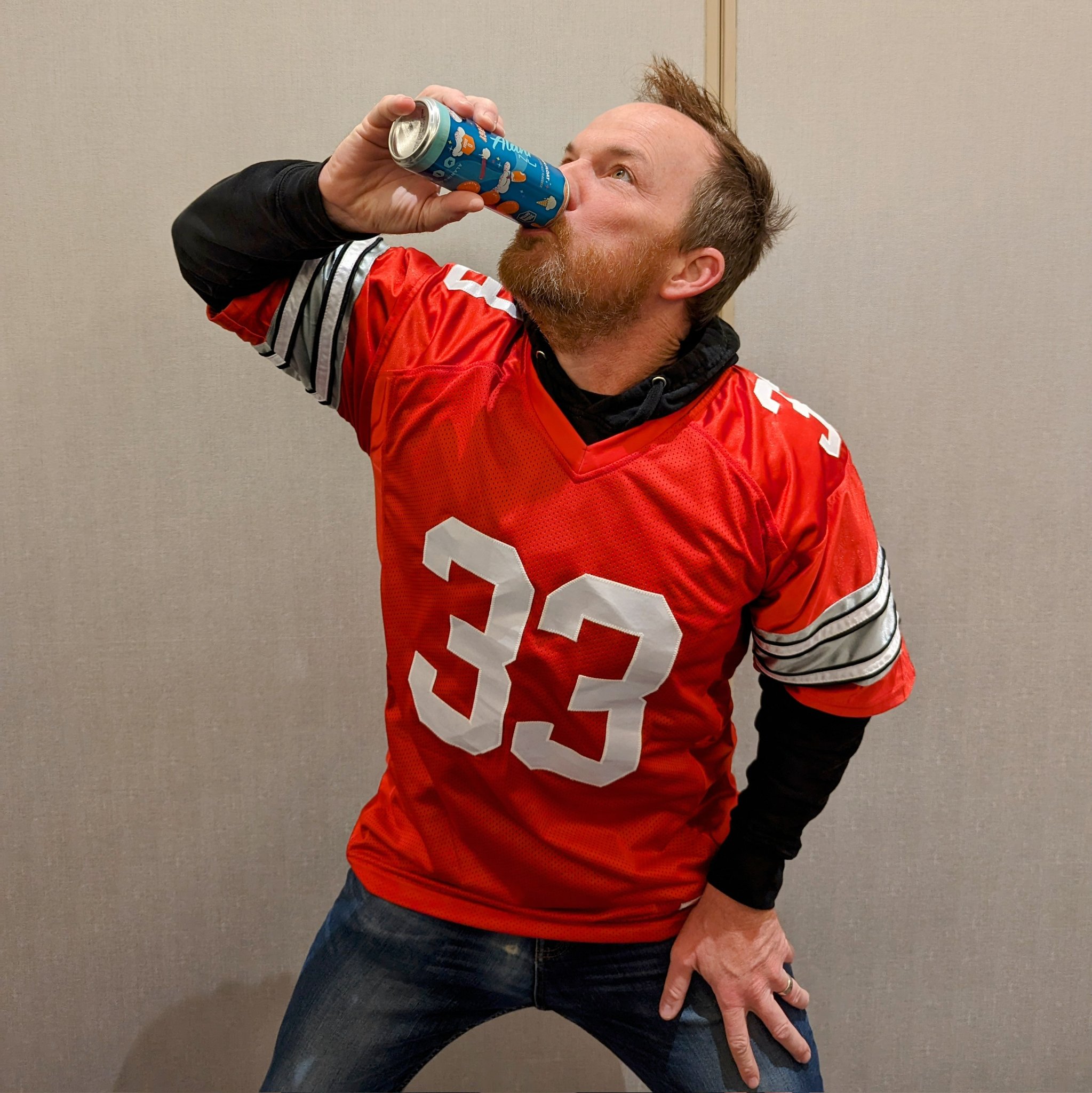 Football jersey with sales hoodie underneath