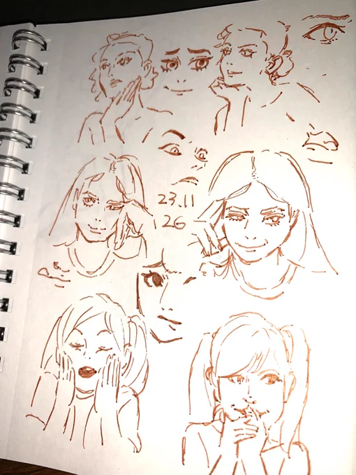 輪郭から中ではなく目から描き始めると整合性が取れなくなっちゃうね