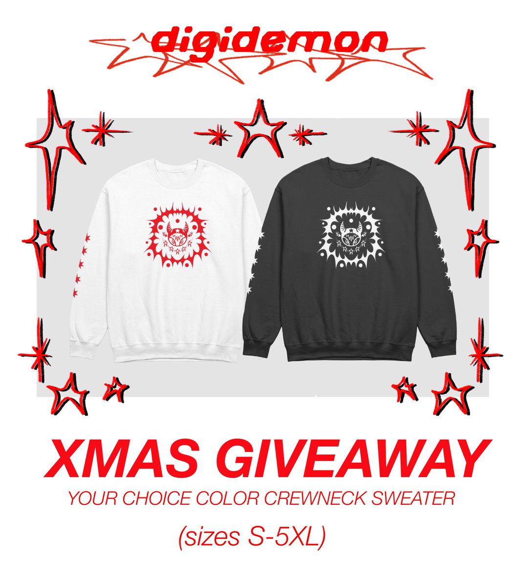❄️❤️‍🩹 XMAS GIVEAWAY ❤️‍🩹❄️
rules: 
☆ must be following <a href="/digidemonshop/">☆ 𝖉𝖎𝖌𝖎𝖉𝖊𝖒𝖔𝖓 ☆</a> 
☆ like this post / RT 
☆ comment a friend or one of your fav small businesses! 

THAT’S IT! winner will be announced 12/2. good luck!