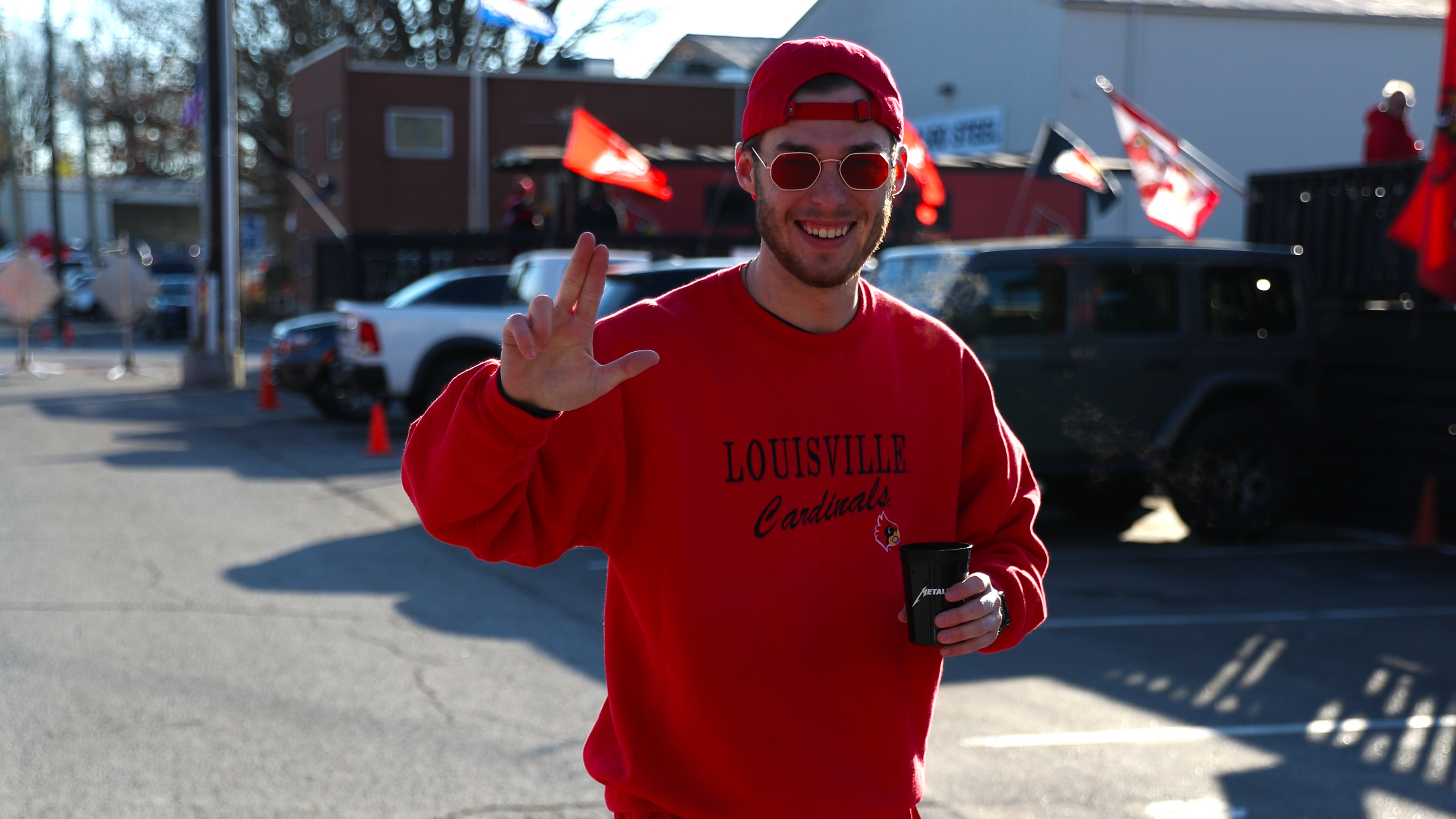 LOUISVILLE CARDINALS LARGE METAL SIGN