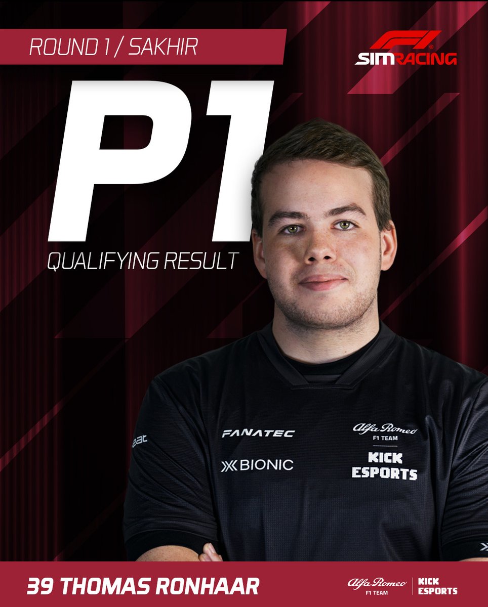 POLE POSITION!!!!!!!! Well done <a href="/ThomasRonhaar1/">Thomas Ronhaar</a> 
🏁 #F1SIMRACING Round 1 🇧🇭