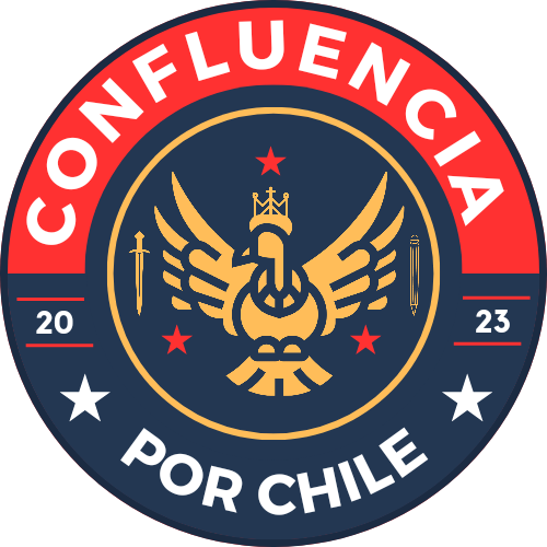 Nuevo logo de Confluencia. El cóndor representa la libertad y la limpieza de la corrupción. La corona simboliza el Imperio de la Ley y el Estado de Derecho. La espada el orden y el lápiz la educación. Las tres estrellas simbolizan la vida, la libertad y la propiedad.
¡Viva Chile!