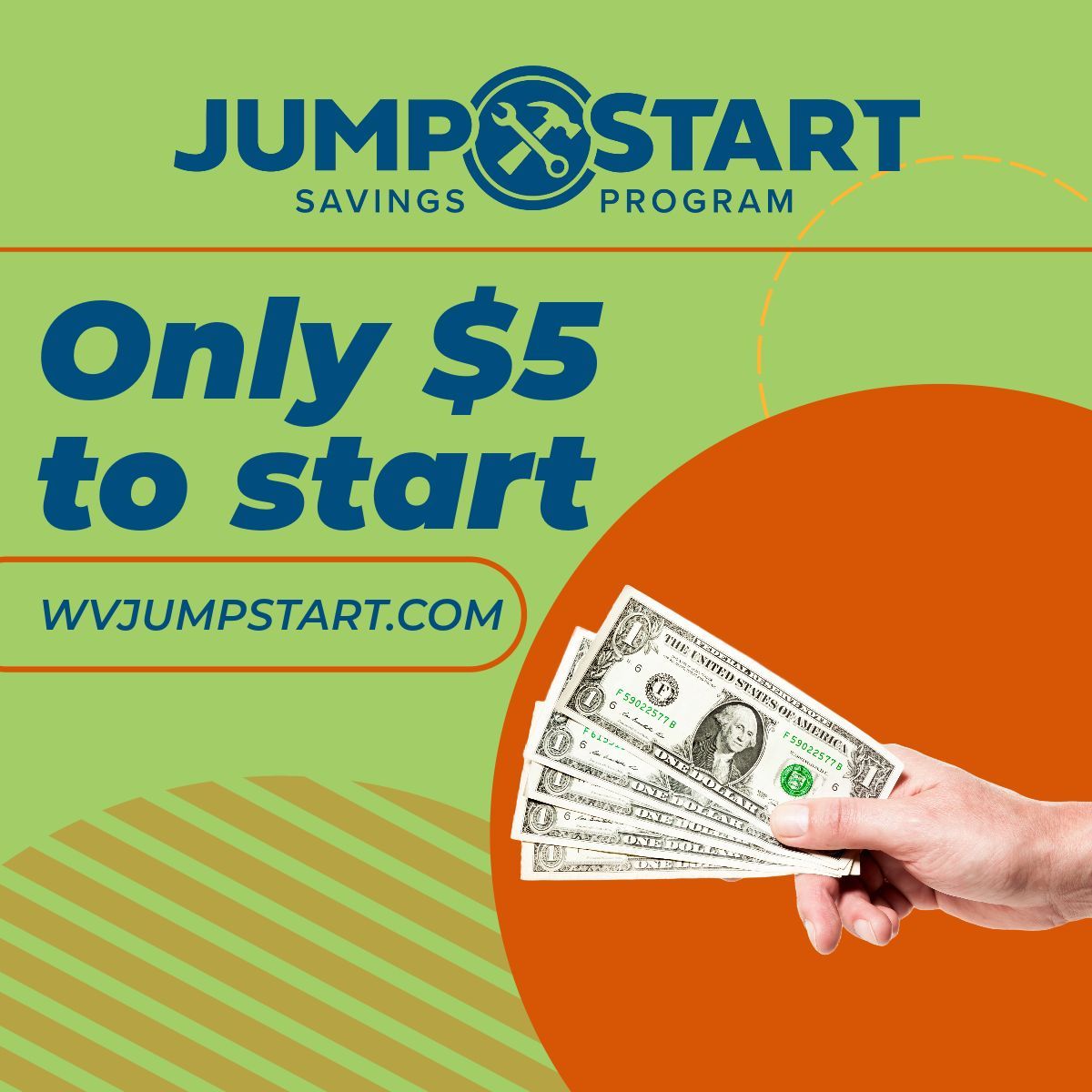 WVTreasury's tweet image. How much do you need to open a Jumpstart Savings account? Only $5! Get started today: wvjumpstart.com
  
#BuildingASkilledWorkforce #WVJumpstart