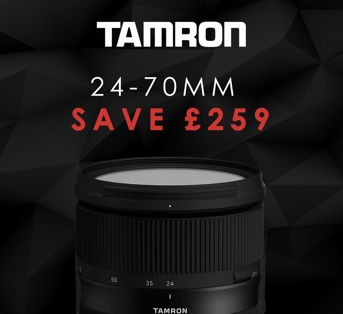 💥 Save £259 on the Tamron 24-70mm lens! 💥 View deal on our website: bit.ly/3QPDZ6E