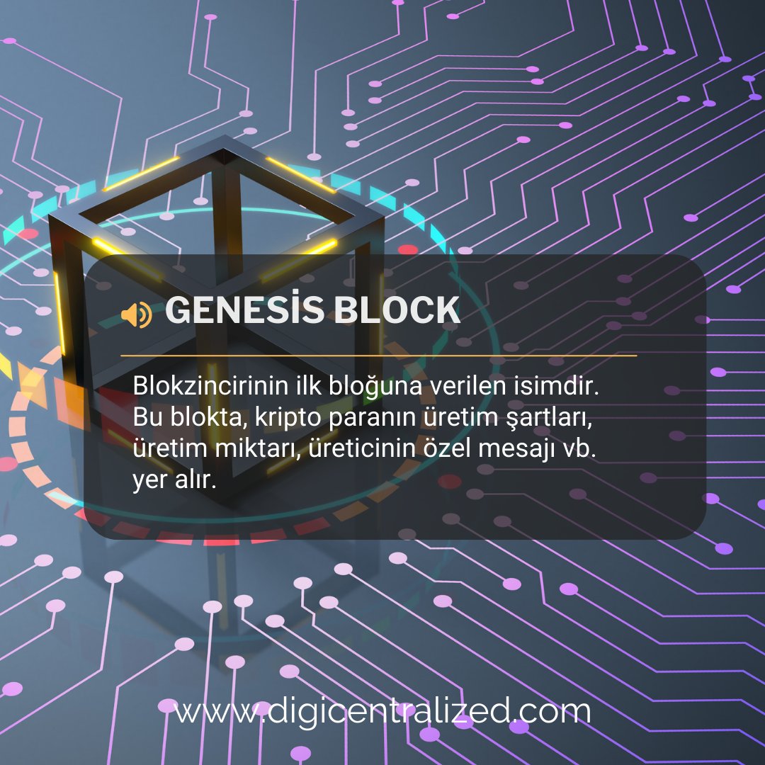 🆕Digipedia🆕
Hadi Öğrenelim: Genesis block nedir?

#Blockchain101 #blokzinciri