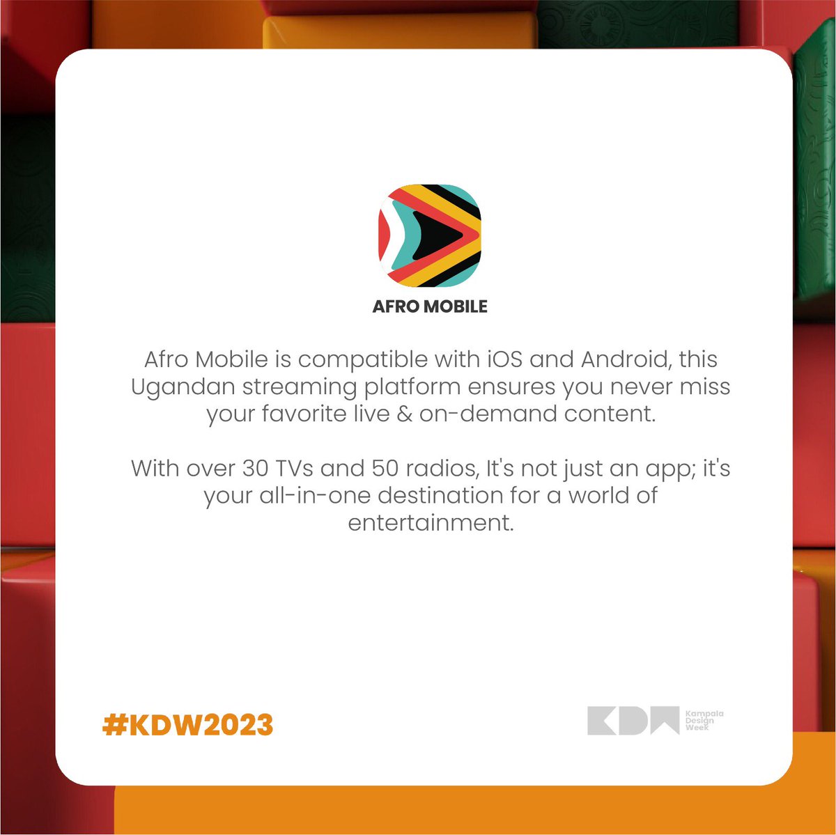KlaDesignWeek's tweet photo. #KampalaDesignWeek is excited to welcome @afromobileug as a partner.
#KDW2023 https://t.co/lYrmkyLTun