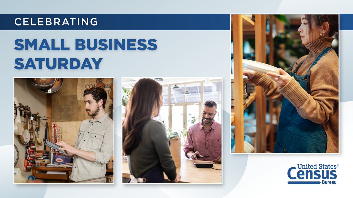 Do you own a #SmallBiz? November 25th is #SmallBusinessSaturday so we’re celebrating the many small businesses around the nation and all they do for their communities. Explore related #CensusData with #StatsForStories: census.gov/newsroom/stori… #SmallBizSaturday #ShopSmall