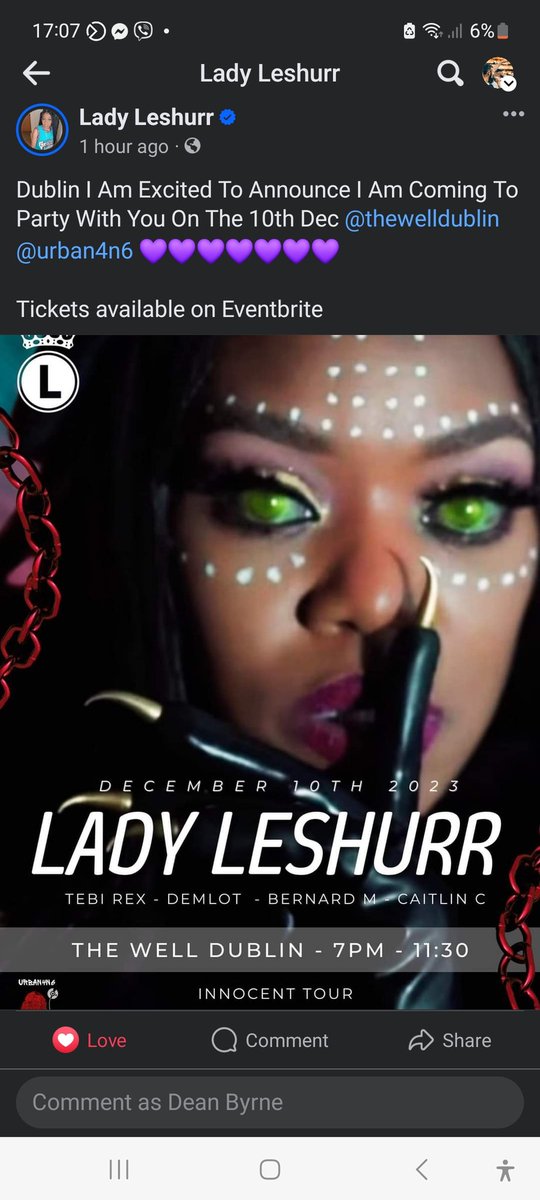 RapthorAtháClíath (@rapthor1989) on Twitter photo Delighted to announce we are organising the Dublin part of Lady Leshurr's Innocent tour right here in Dublin <a href="/thewelldublin/">The Well Dublin</a> on Dec 10th!!
Urban4n6 in association with Dont Flop Ireland!!
Get your tickets on the link below and LFGOOO
eventbrite.ie/e/lady-leshurr… Delighted to announce we are organising the Dublin part of Lady Leshurr's Innocent tour right here in Dublin <a href="/thewelldublin/">The Well Dublin</a> on Dec 10th!!
Urban4n6 in association with Dont Flop Ireland!!
Get your tickets on the link below and LFGOOO
eventbrite.ie/e/lady-leshurr…