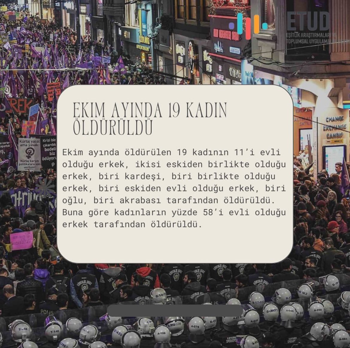 etud_sear's tweet photo. 1981 yılından beri 25 Kasım, kadına karşı şiddetle mücadele etme günü olarak anılıyor. Türkiye’de de her yıl kadınlar “erkek şiddetine dur”demek için eylemler düzenliyor.  Birleşmiş Milletler, 1999’da resmi olarak “Kadına Yönelik Şiddete Karşı Uluslararası Mücadele Günü”ilan etti https://t.co/pJFAoNO6X1