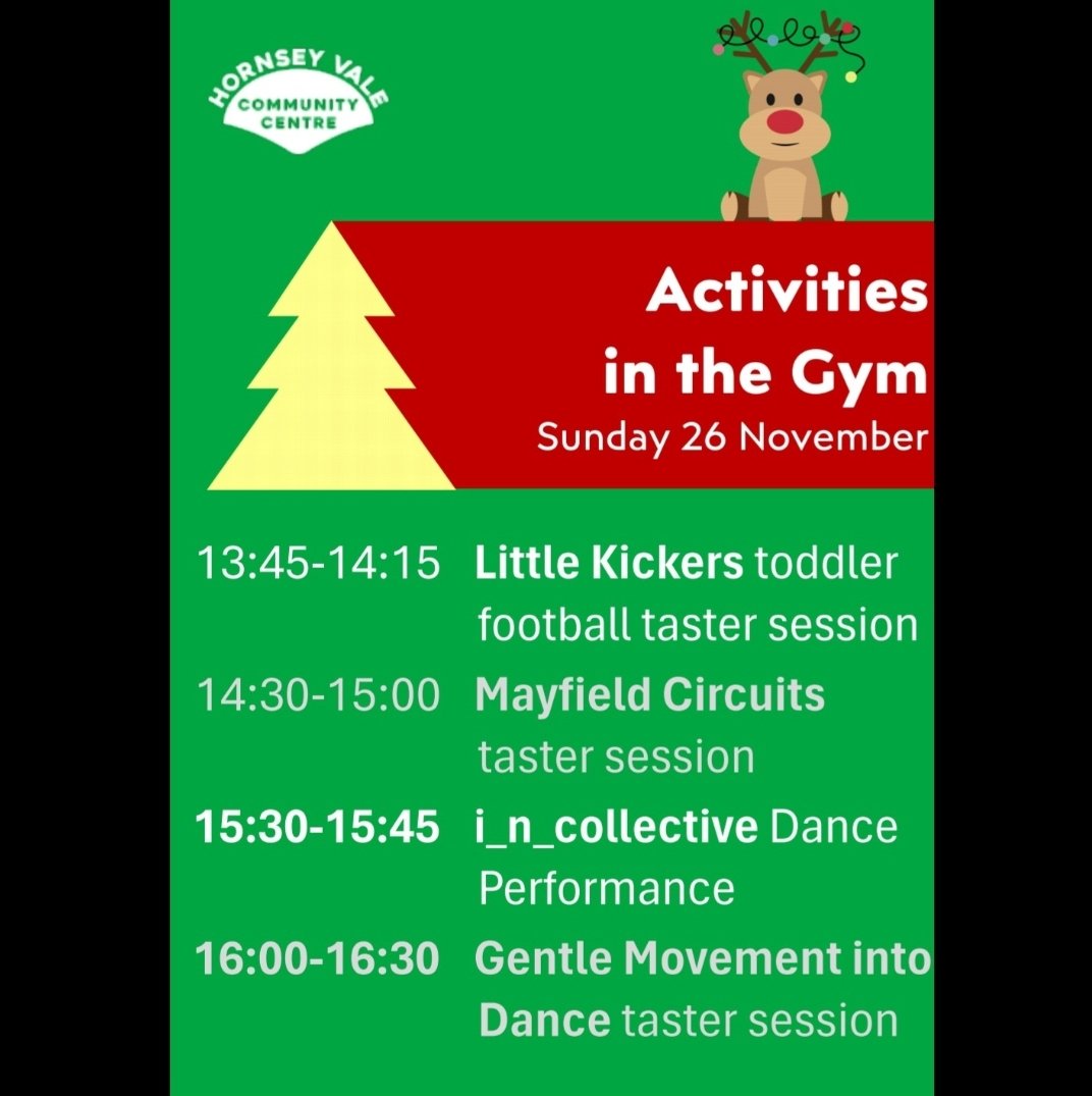 While you're here for our Green Christmas Fair, check out these FREE activities in our Gym Sunday 26 Nov!