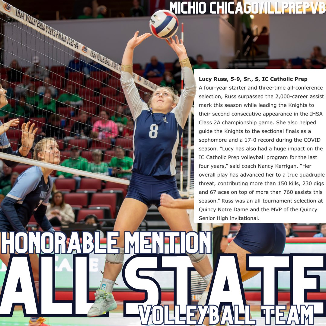 Congratulations, Lucy! Named to the  Honorable Mention All State Team by Michio Chicago VB/illprepvb.com! ✨

📸 Tracey DeWitte Photography