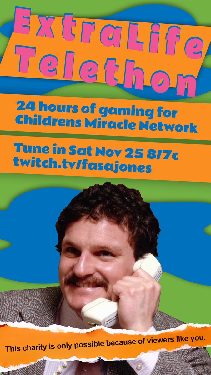 fasajones's tweet photo. Today is the day. In about 8 hours I will be subjecting my friends to games for charity. We are playing for @ExtraLife4Kids and @TMCChild. It is my third year as part of the @giantbomb team. @GBDudersFeed thank you all for the support. Come participate at https://t.co/STLBespGTg https://t.co/LUG4YRJfGw