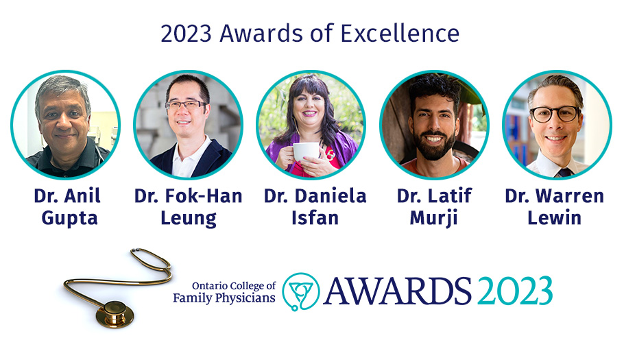 The OCFP Awards of Excellence recognizes family doctors who (individually or as a team of two) have demonstrated a specific and exceptional achievement in family medicine. 

🎉Congratulations to our 2023 award recipients! Read more about each winner:bit.ly/40SrBY2