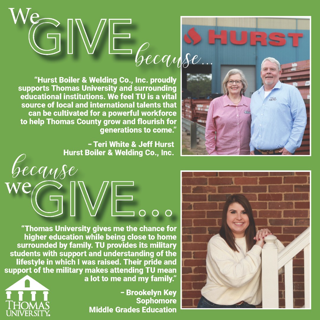 ThomasU1950's tweet photo. How does giving to Thomas University impact the lives of our TU students?
Check out Brookelyn Key's story.
Give and make an impact TODAY!
https://t.co/V10cVsEpZh
#TUstudents #makeanimpact #ThomasUniversity https://t.co/YOtbEbFpIg