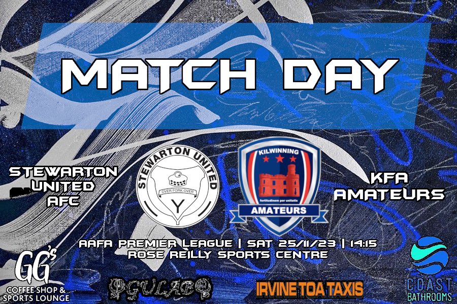 ⚽️ Game Day ⚽️

Today, we’re away to <a href="/StewartonUnited/">Stewarton Annick AFC</a> in the league.

🏆 | AAFA Premier League
🆚 | Stewarton United AFC
📍 | Rose Reilly Sports Centre 
🕑 | Kickoff 2:15pm

Come down and support the team 👏