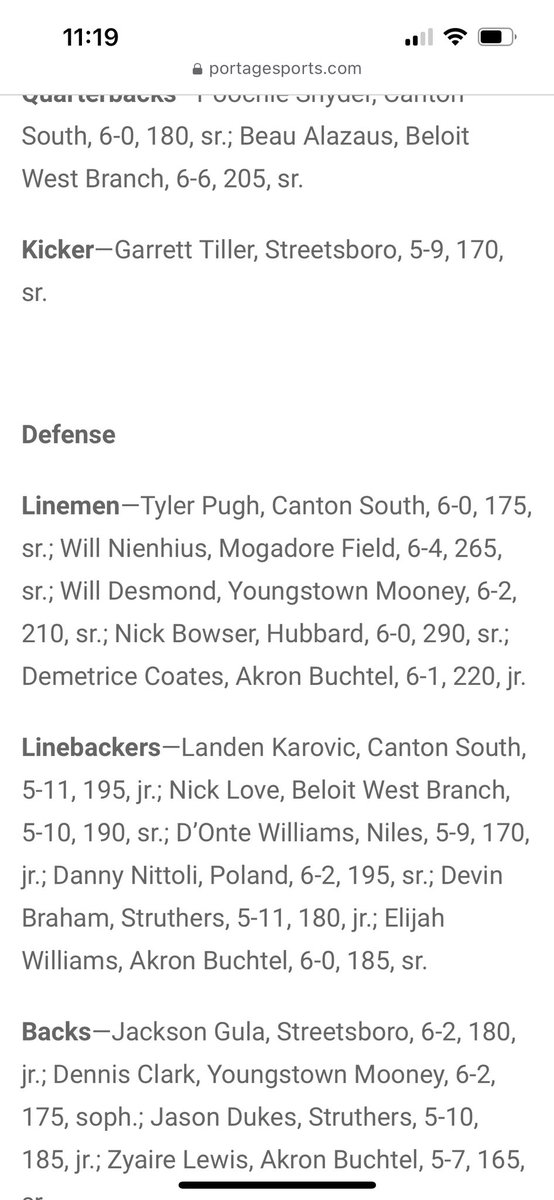Blessed to be named first team district for northeast Ohio!!!