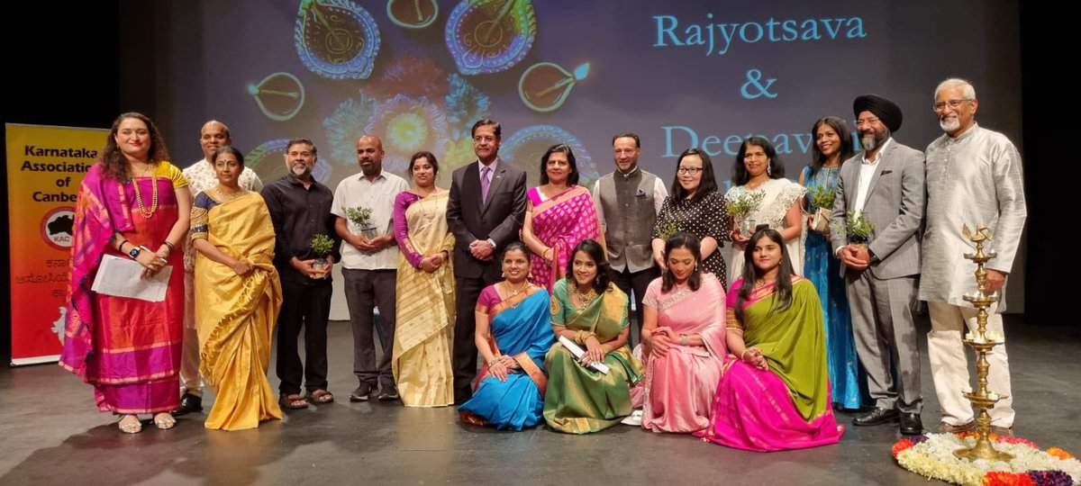 AmardeepACT's tweet photo. Excellent event to celebrate Karnataka Rajyotsava and Deepavali arranged by Karnataka Association of Canberra in true Kannada spirit. 
Congratulations to Roopa Rao and all volunteers of the KAC! https://t.co/Fe3JrVxXwd