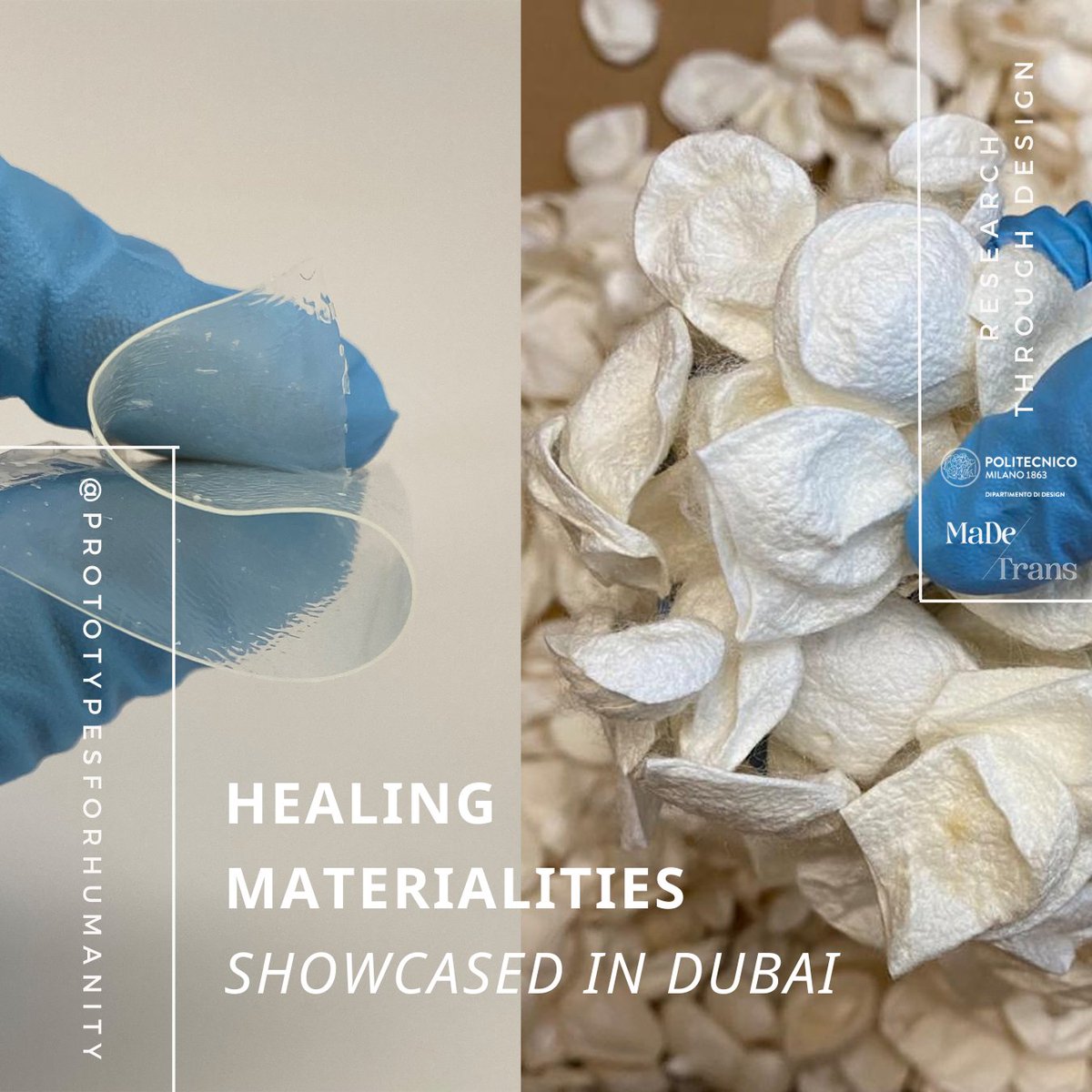 PolliniBarbara's tweet image. I am delighted to share that my doctoral project, Healing Materialities, has been selected for the 2023 edition of #prototypesforhumanity and will soon be showcased in Dubai during #COP28 as one of the 100 projects offering practical solutions to environmental and social issues.
