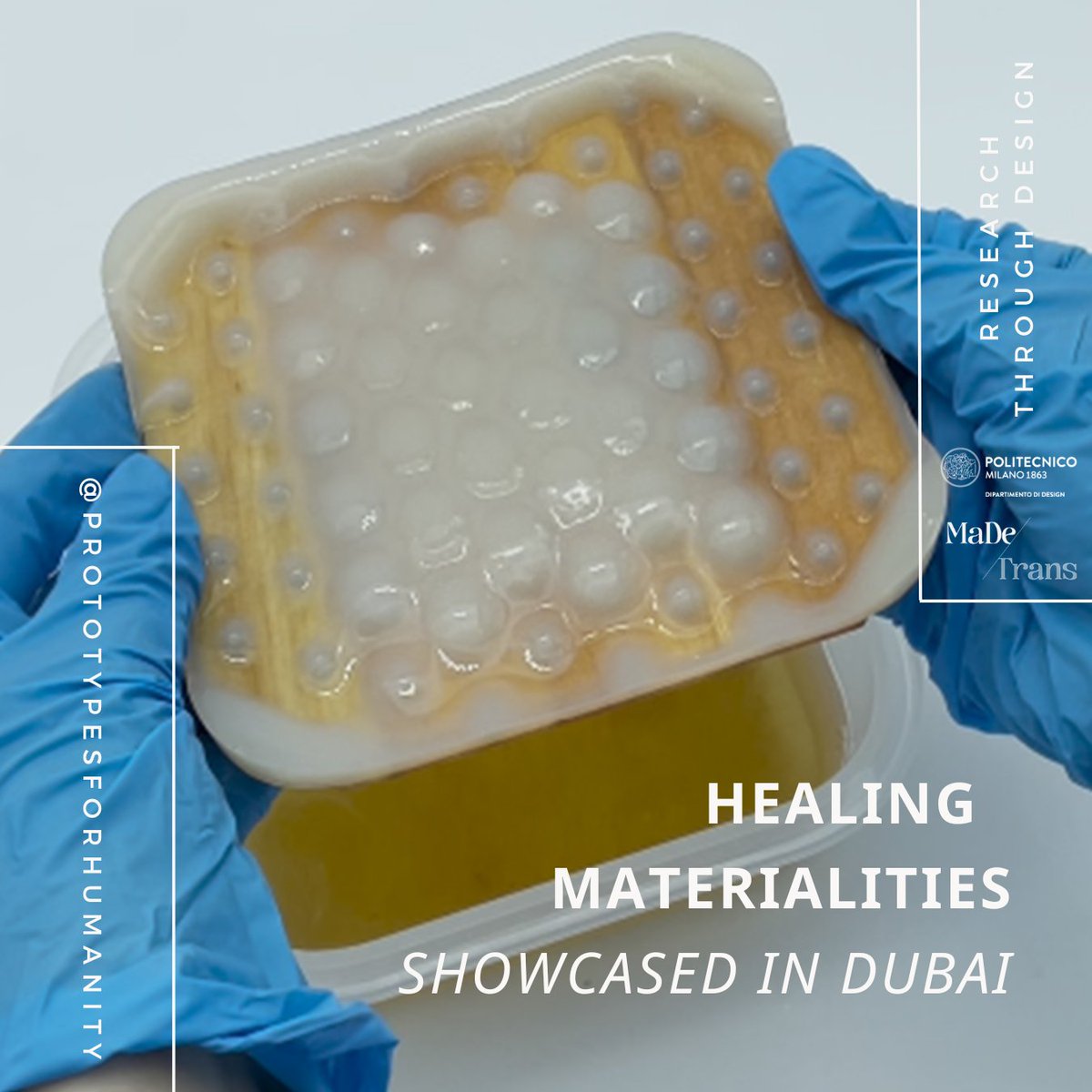 PolliniBarbara's tweet image. I am delighted to share that my doctoral project, Healing Materialities, has been selected for the 2023 edition of #prototypesforhumanity and will soon be showcased in Dubai during #COP28 as one of the 100 projects offering practical solutions to environmental and social issues.