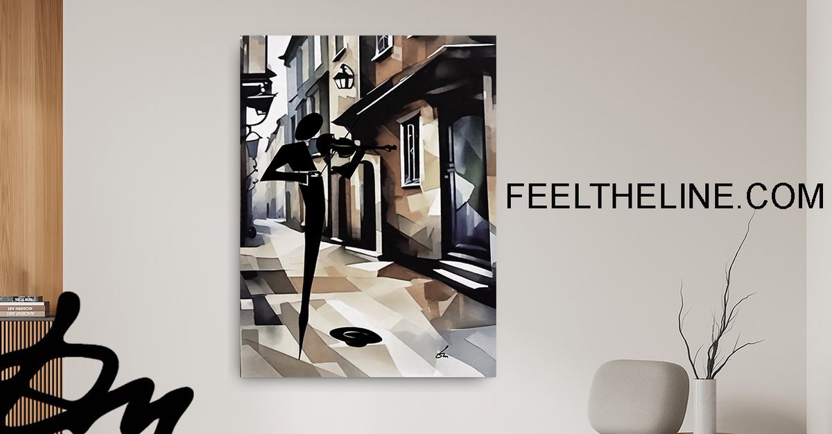 Artwork sale on https:://feeltheline.com 🍁 #artgallery #wallart #Dubai #artsale #violin #painting