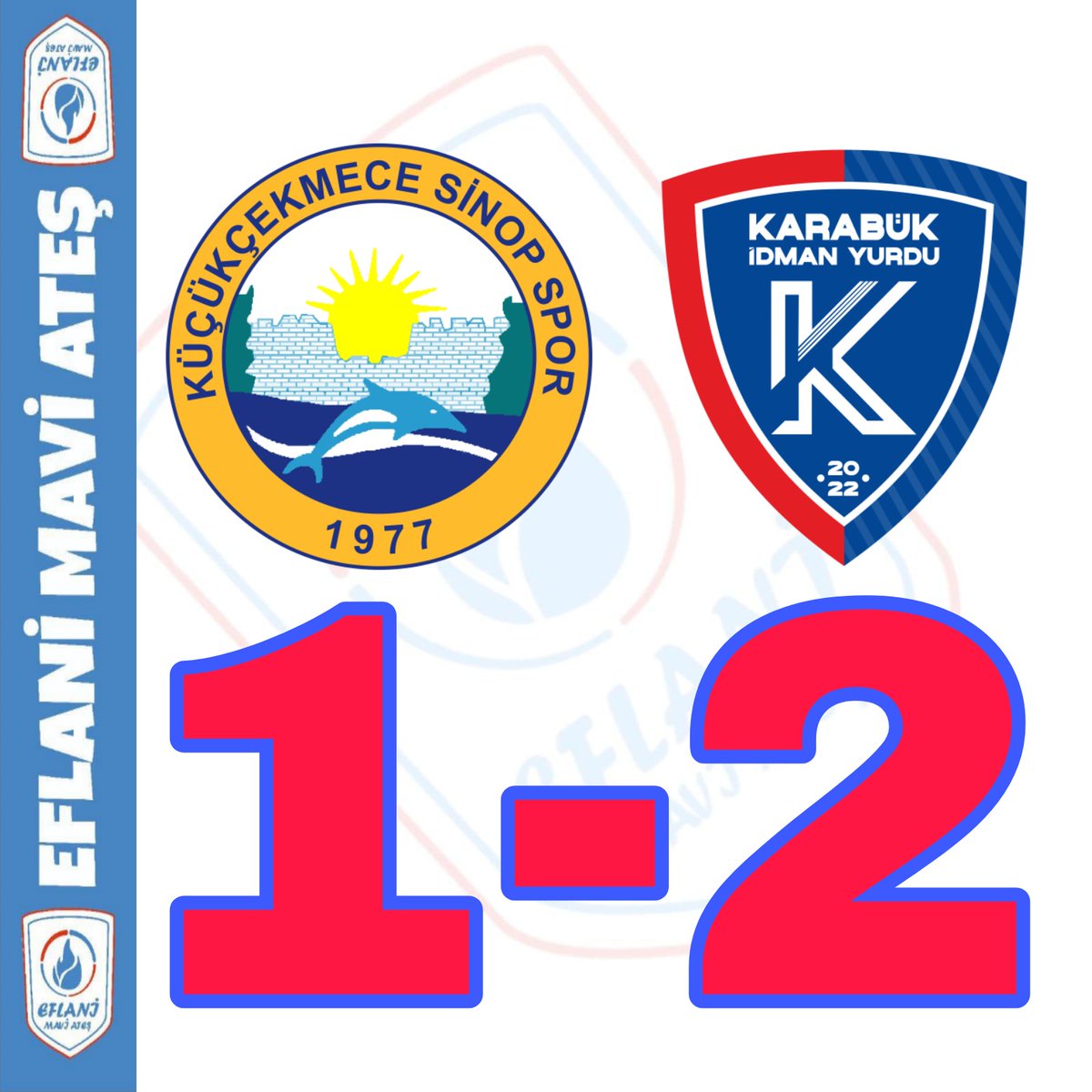 KÜÇÜKÇEKMECE SİNOPSPOR:1 
KARABÜK İDMAN YURDU:2
1 se 1 15 se 15 puan dedik 3 puan daha geldi.
Tebrikler Takım
#KarabükünTakımı #KarabükİdmanYurdu