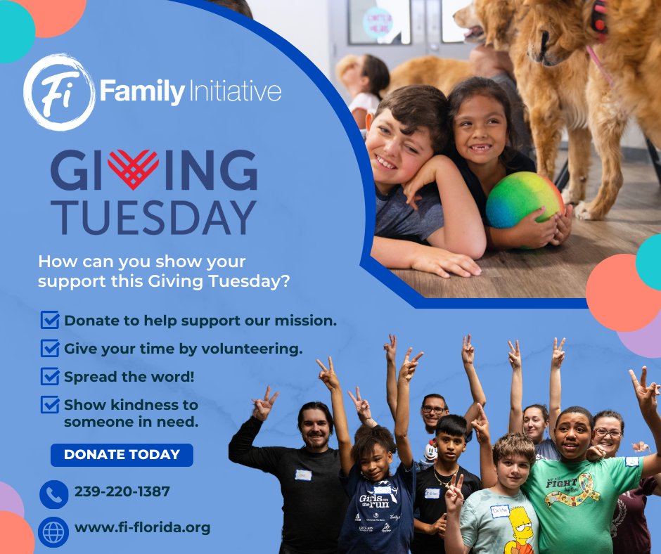 With #GivingTuesday just around the corner, here are some ways you can help. Your contribution will assist us in expanding services for the autism community. Every donation helps kids and families right here in Southwest Florida. Donate here: fi-florida.org/annualgiving20……