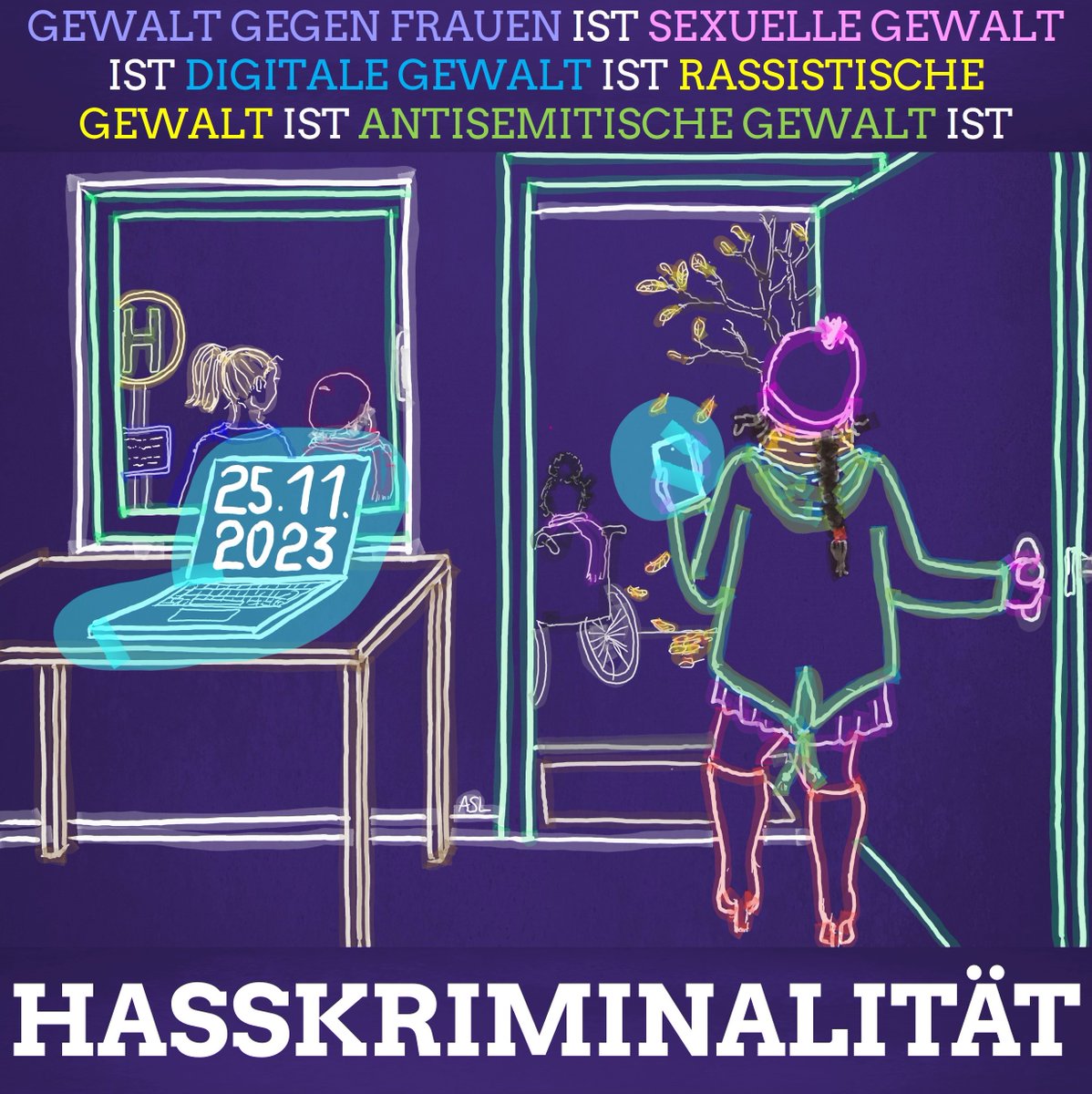 Gewalt gegen Frauen:
ist psychische Gewalt
ist körperliche Gewalt
ist sexuelle Gewalt
ist digitale Gewalt
ist rassistische Gewalt
ist antisemitische Gewalt
Gewalt gegen Frauen ist HASSKRIMINALITÄT!
#gewaltgegenfrauen #DigitaleGewalt #FeministischeInnenpolitik