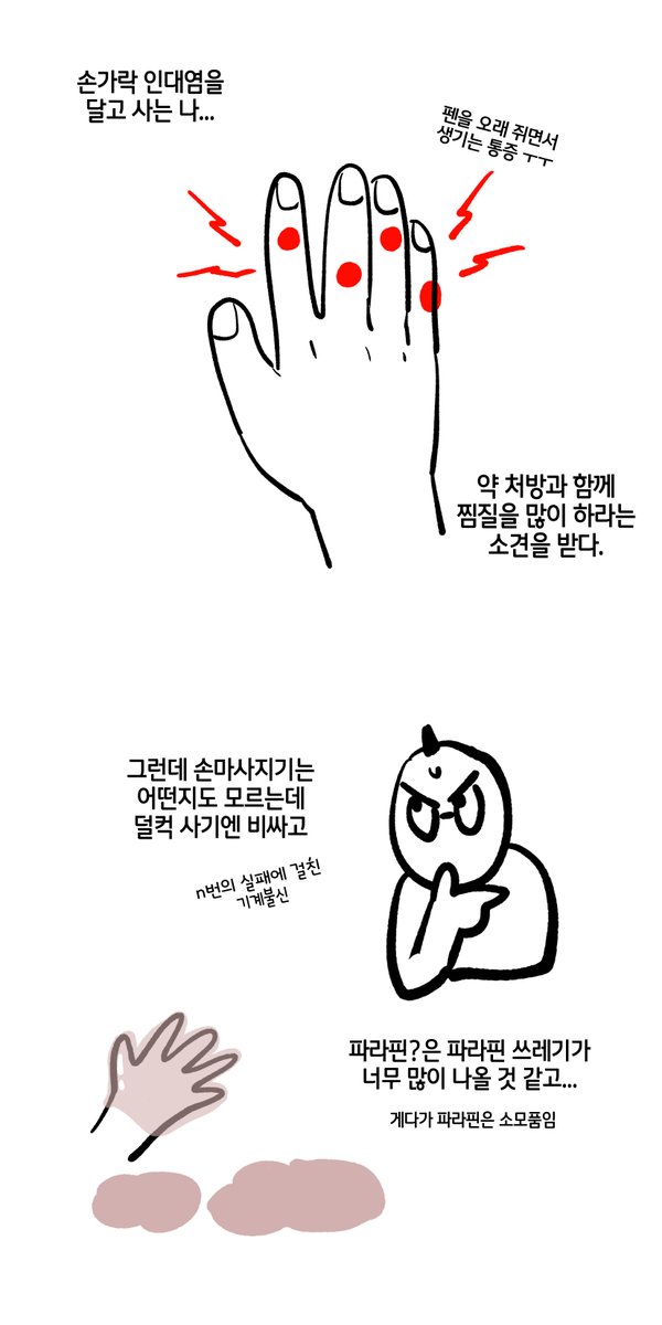 손가락 찜질 기계나 제품 없이 손쉽게 하는 방법  (그러나 역시 의사의 소견을 받으십시요. . .)